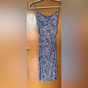 Diane Von Furstenberg Blue and White Midi Dress